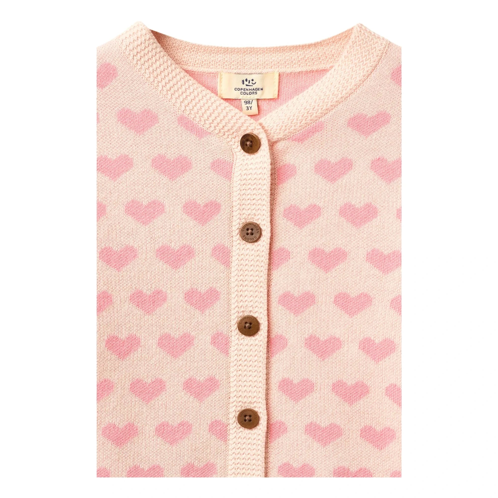 Copenhagen Colors - Organic Cotton Heart Cardigan | Pink