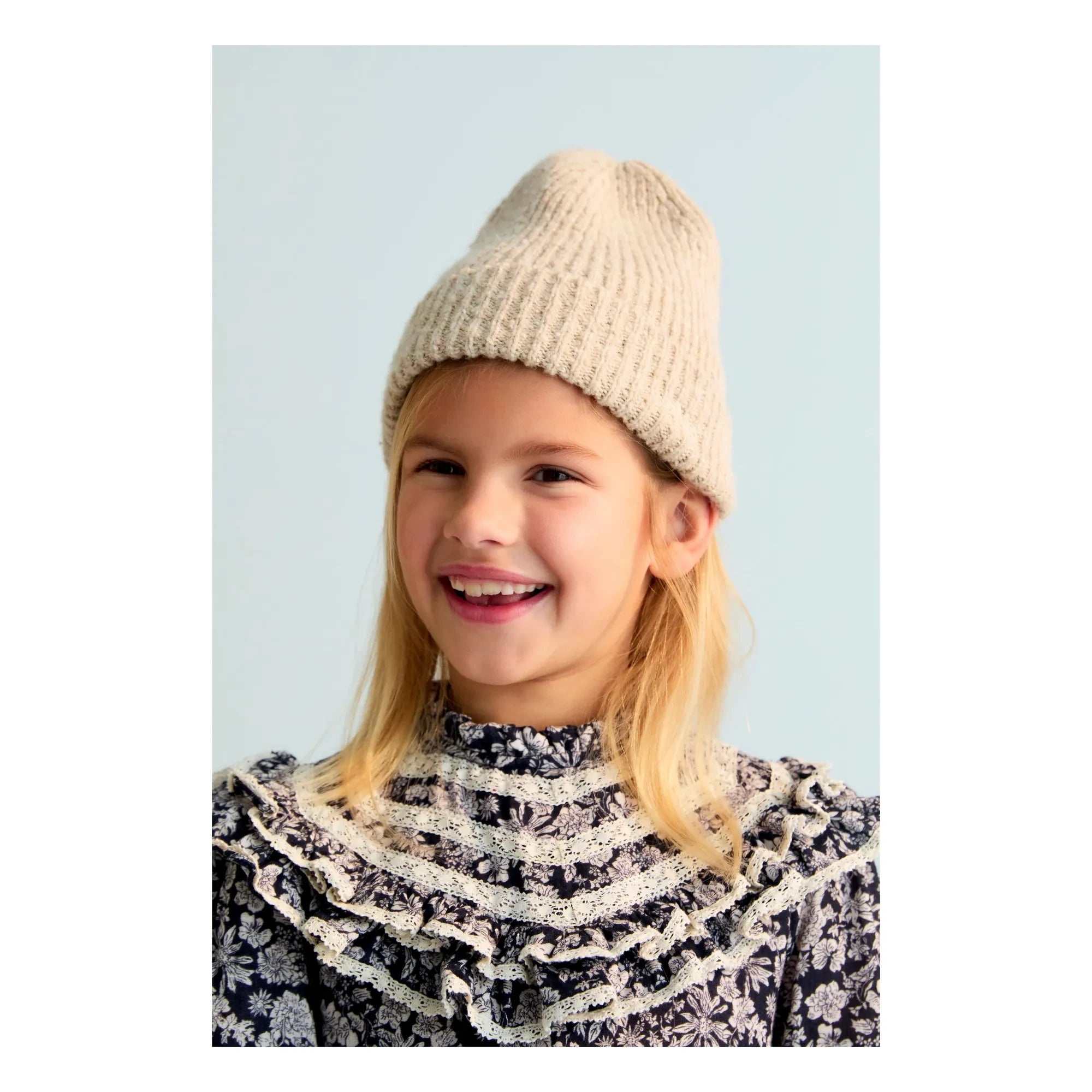 the new society - Lilith Double Cotton Muslin Floral Blouse | Navy Blue
