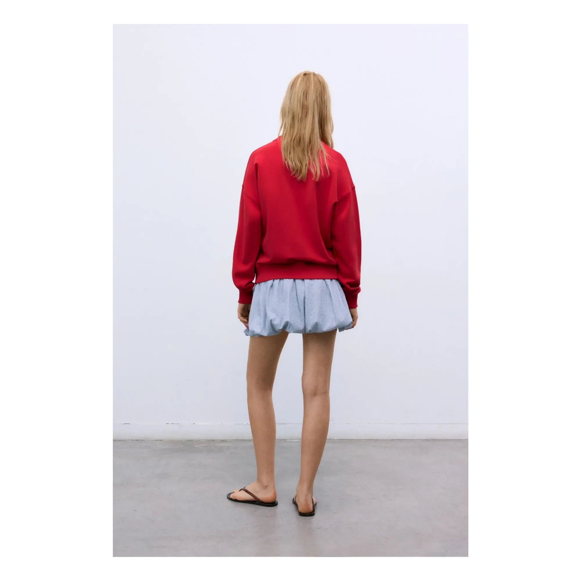 the new society - TNS Logo Cotton Sweatshirt | Red