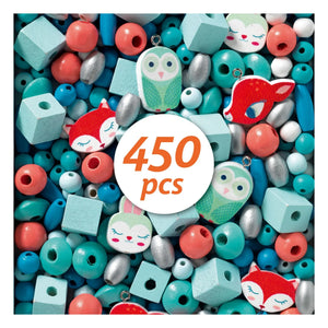 Djeco - Wooden Beads Small Animals | Blue