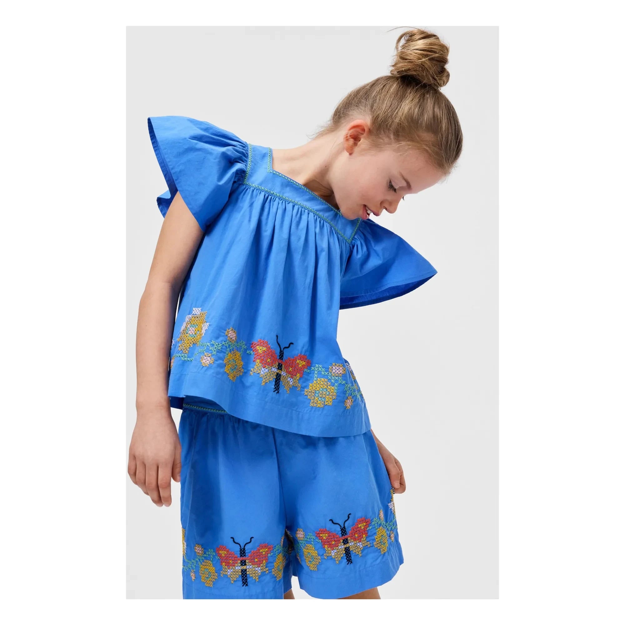 Molo - Ally Butterflies Bio-Baumwoll-Shorts | Blau