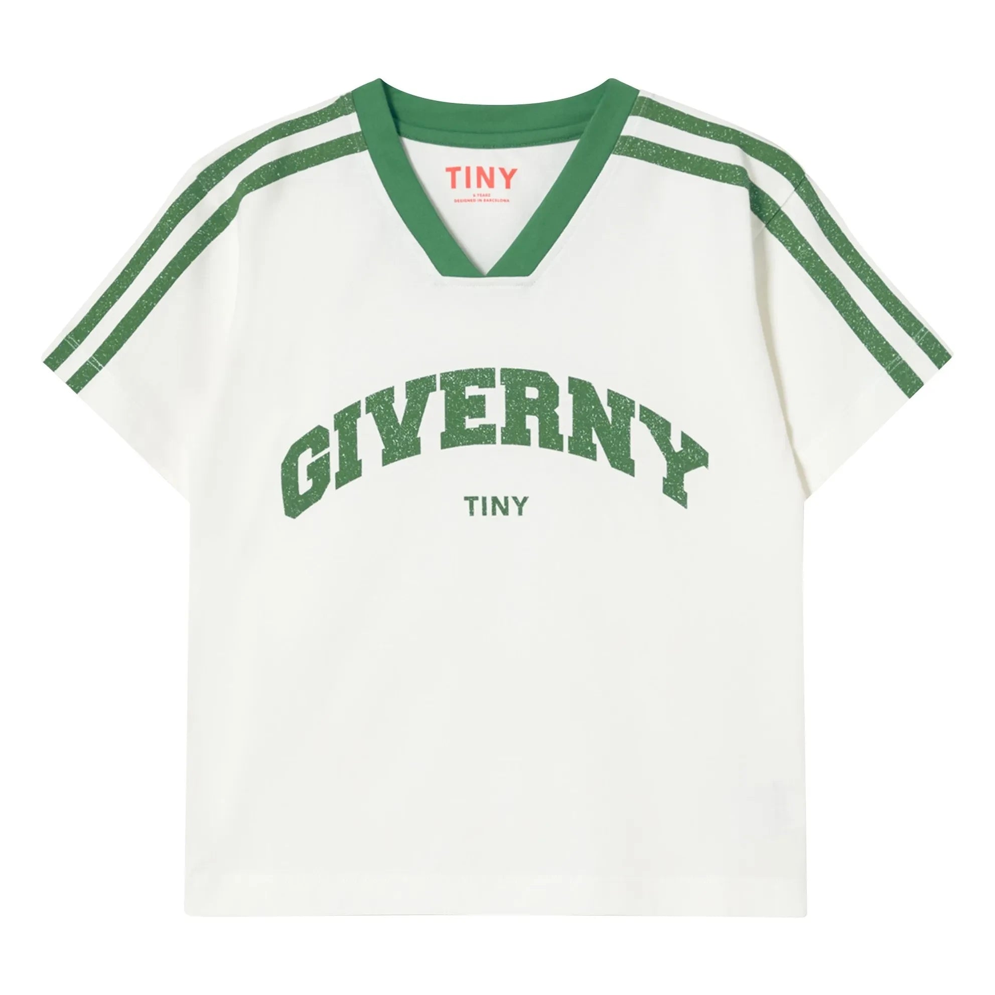Tinycottons - Giverny Organik Pamuk Kontrast T-Shirt | Beyaz
