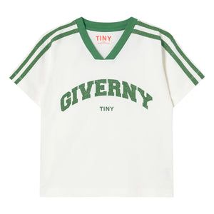 Tinycottons - Giverny Organik Pamuk Kontrast T-Shirt | Beyaz