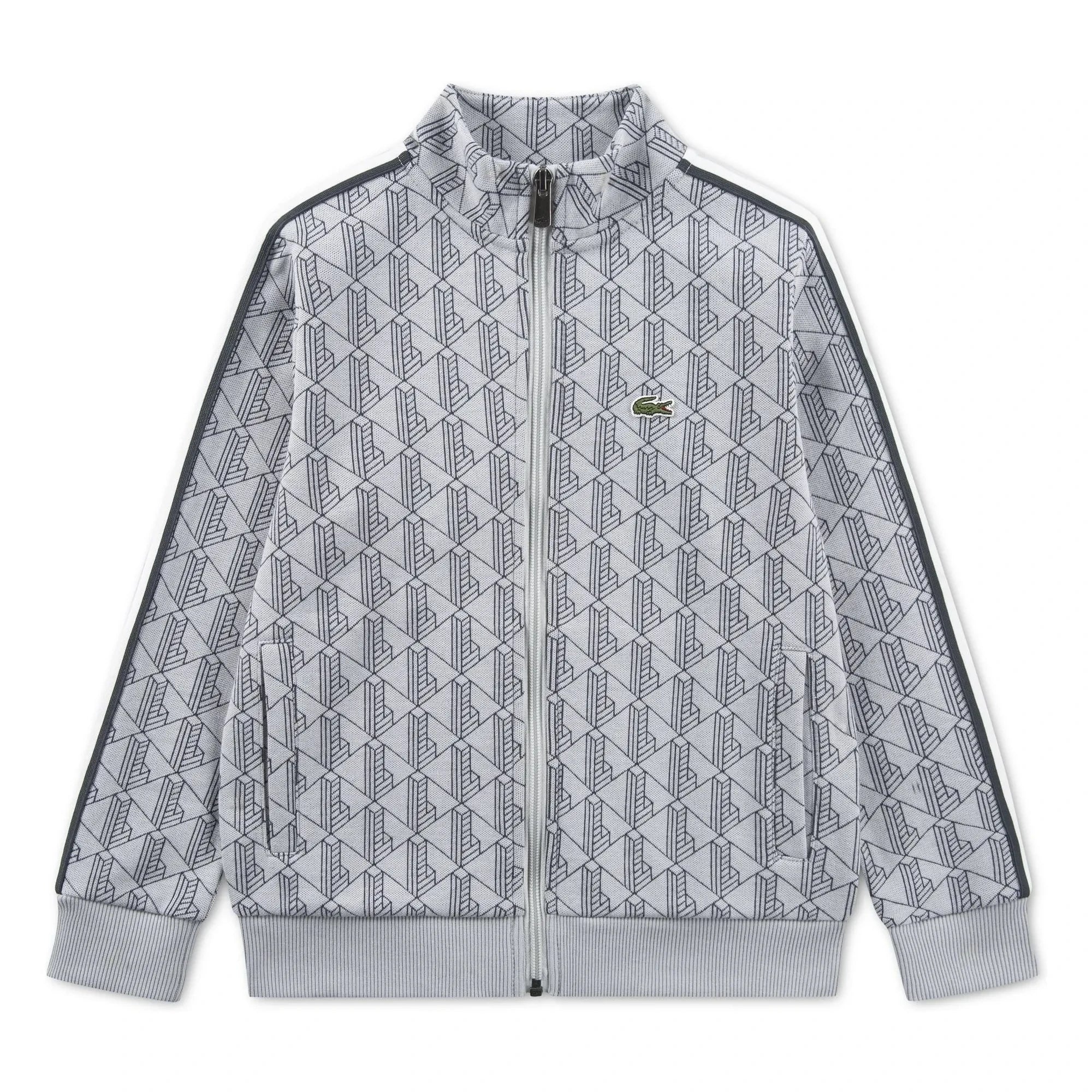 Lacoste - Sweatshirt mit Monogramm und Reißverschluss aus Bio-Baumwolle | Hellgrau