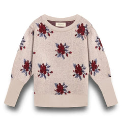 birinit - Colette Flowers Merino yün kazak | Fildişi