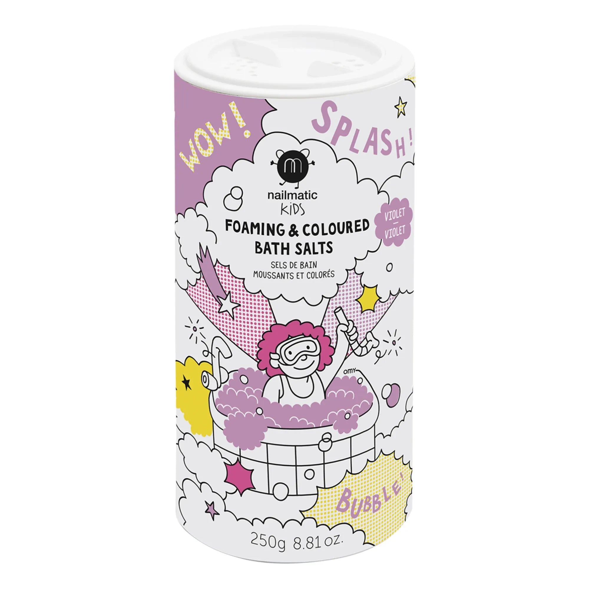 Nailmatic Kids - Lila schäumende und bunte Badesalze - 250g | Lila