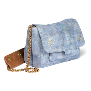 Jérôme Dreyfuss - Tasche Lulu S Veloursleder | Washed Blau