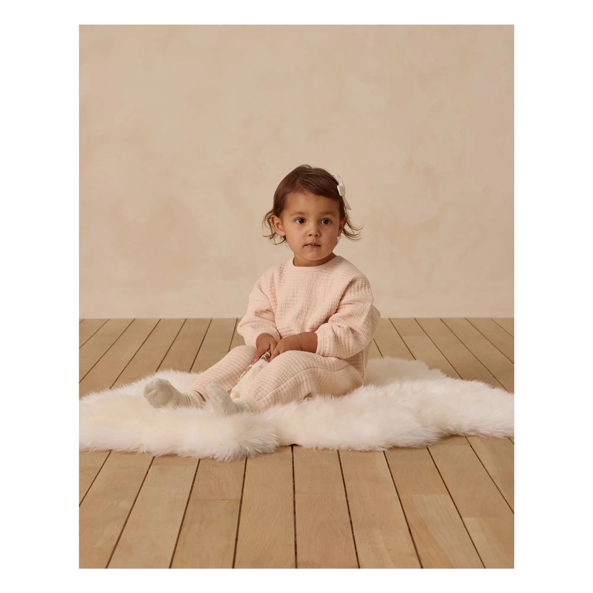Quincy Mae – Strick-Sweatshirt und Jogger-Set | Koralle
