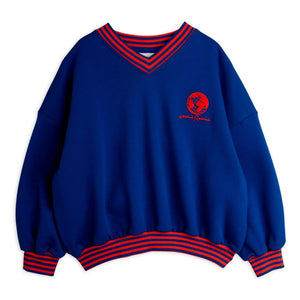 Mini Rodini – Gestreiftes Sweatshirt aus Bio-Baumwolle | Königsblau