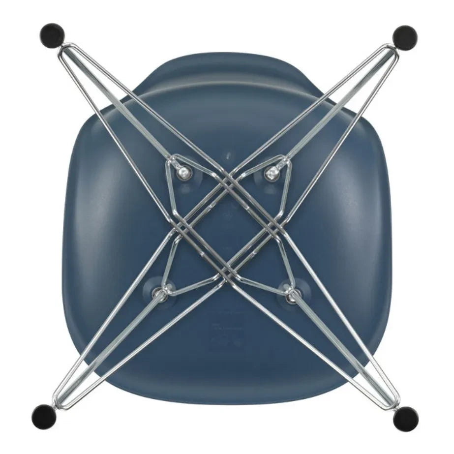 Vitra - DSR Plastik sandalye - krom çerçeve - Charles & Ray Eames | Deniz mavisi