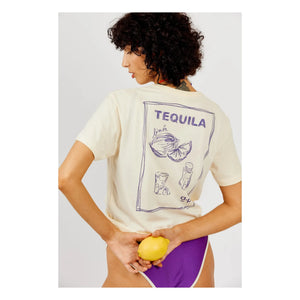 a.p - Tequila organik pamuklu Tişört | Ekru