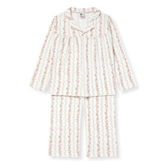 Sleepy Doe - Pyjama aus Bio-Baumwolle mit Blumenmuster | Ecru
