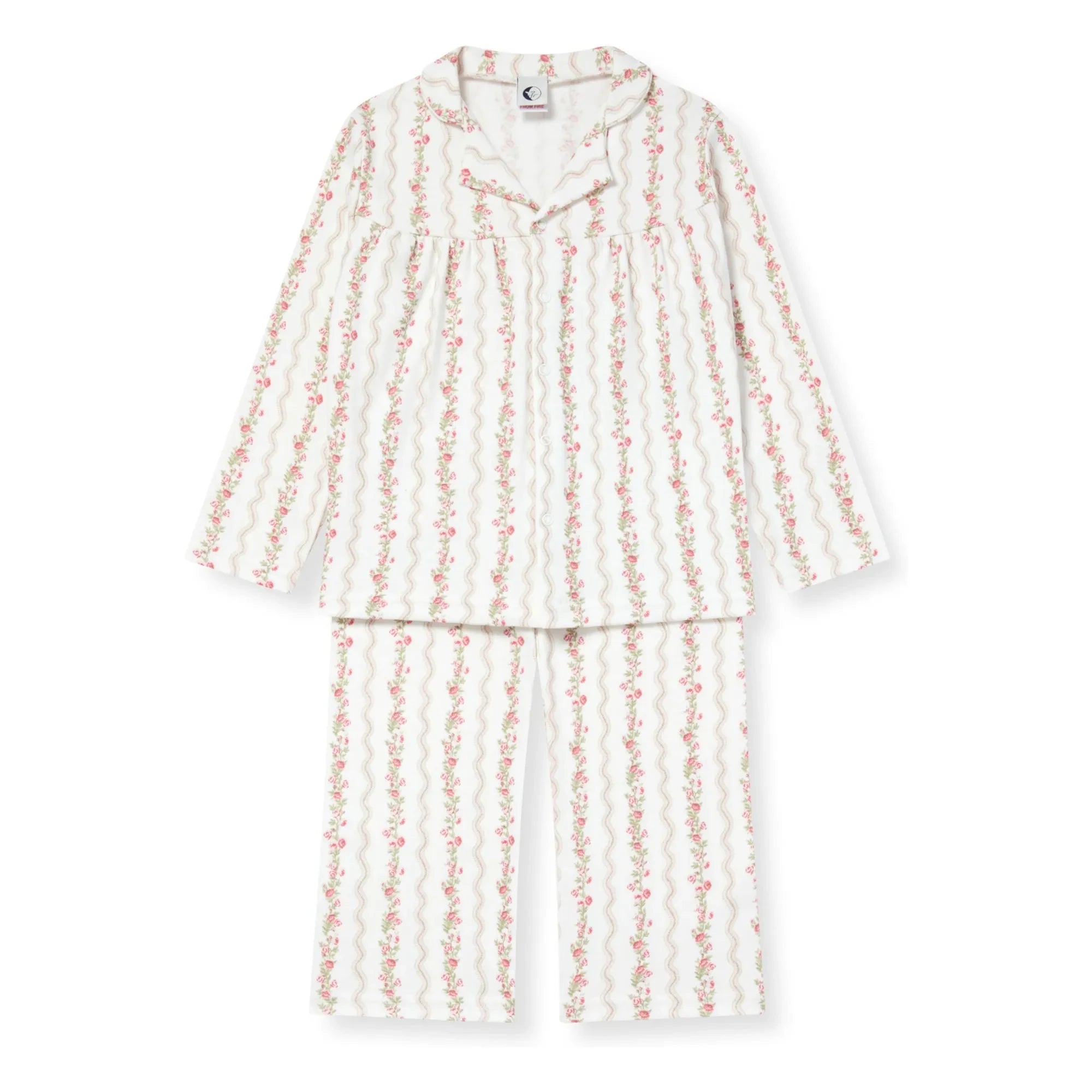 Sleepy Doe - Pyjama aus Bio-Baumwolle mit Blumenmuster | Ecru
