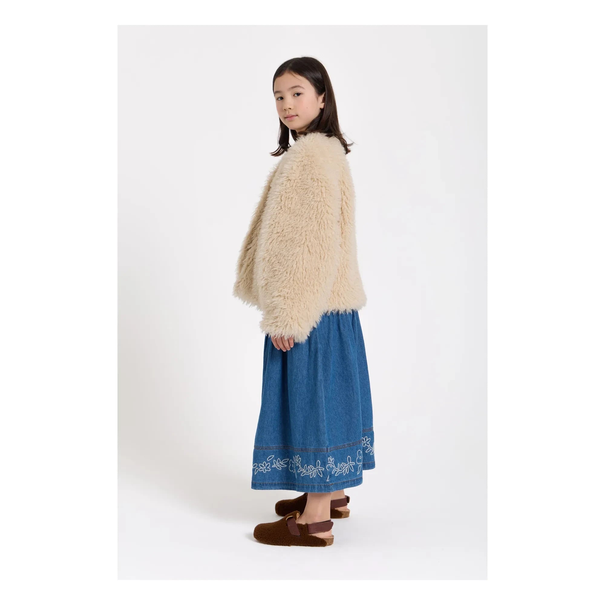 Hundred Pieces - Cally Nakışlı Etek | Denim mavi