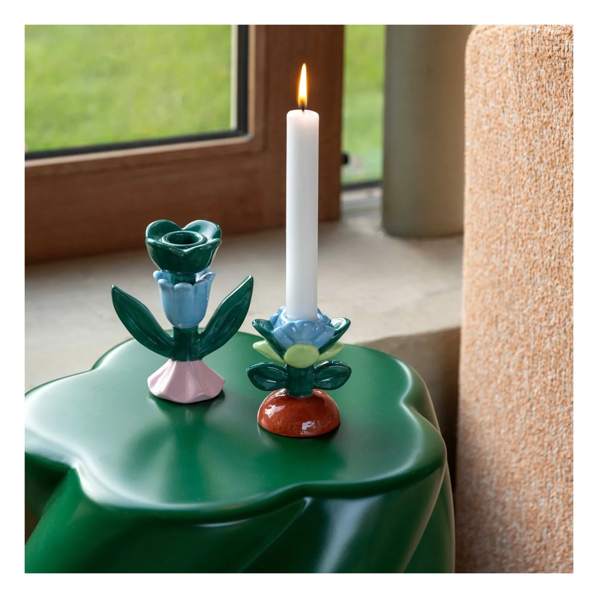 &Klevering - Blume şamdan | Yeşil