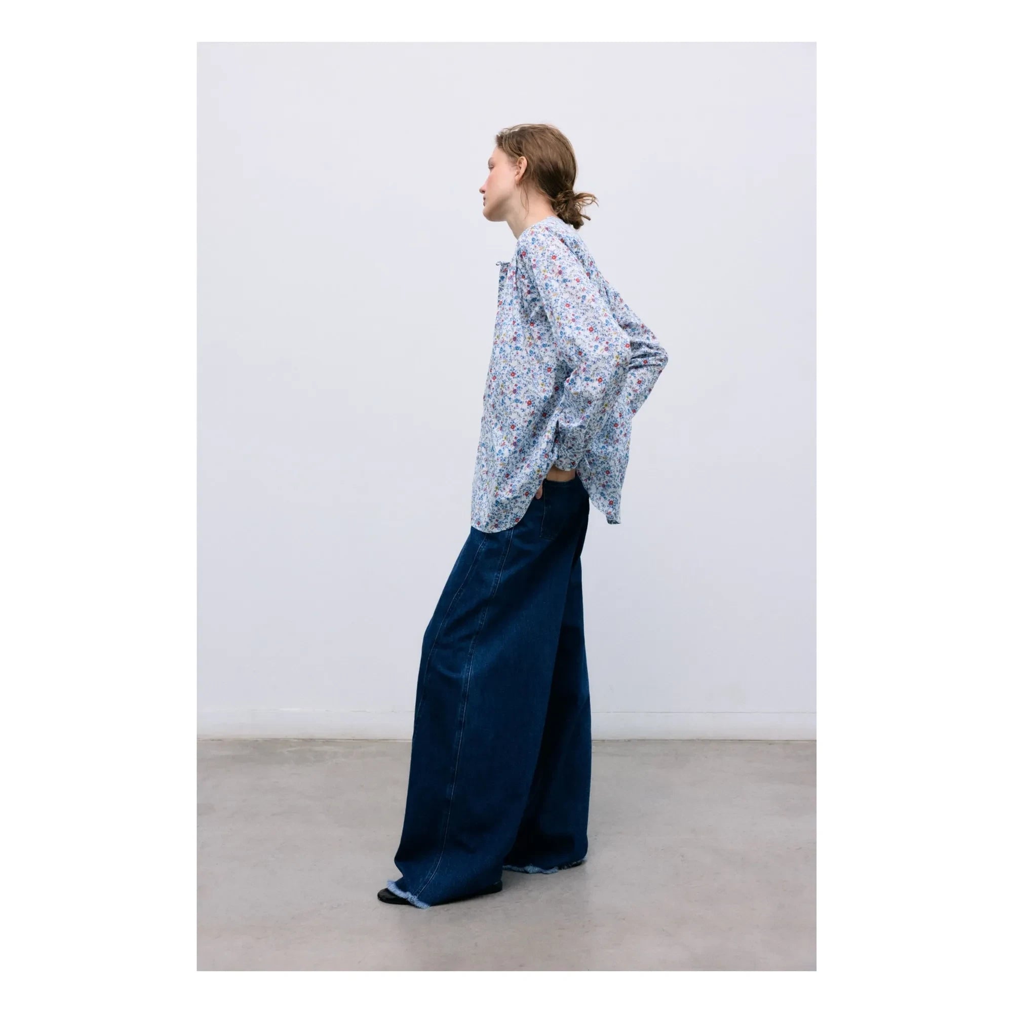 the new society - Cloe Baumwollbluse | Blau