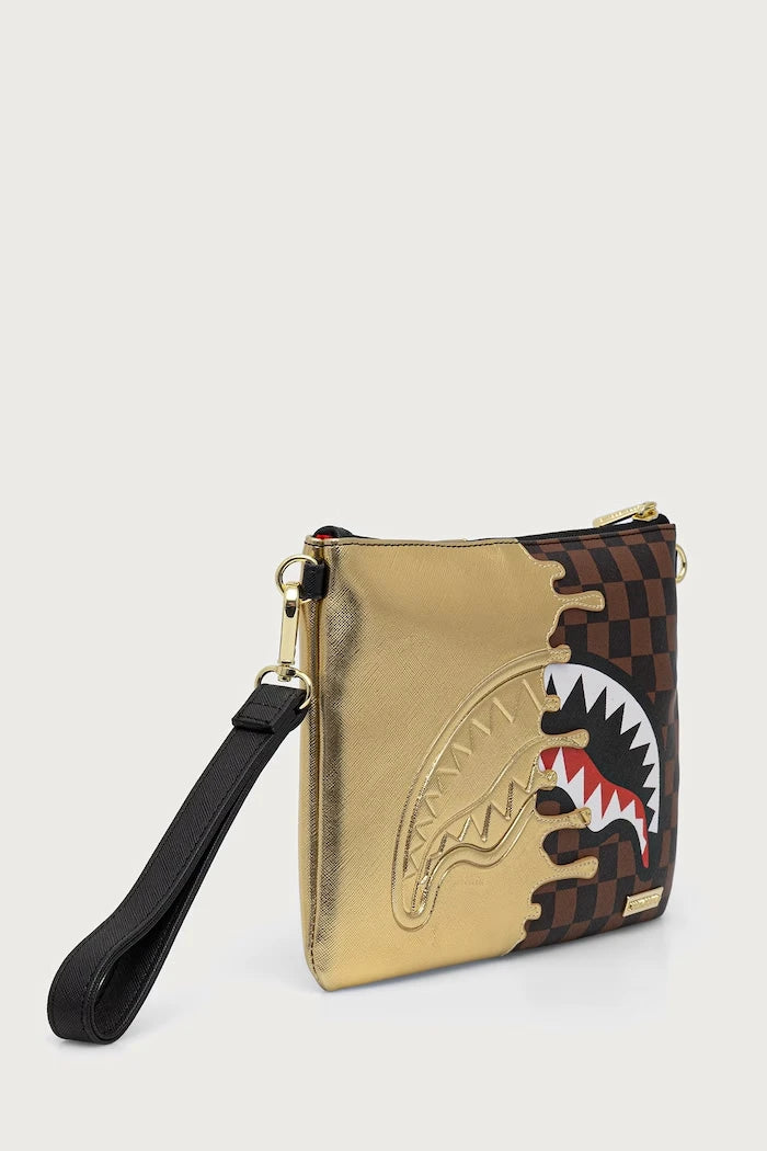 Sprayground - Brown Faux Leather Women's Shoulder Bag with Sharks in Paris 910B9344NSZ