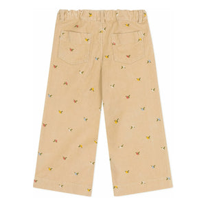 Petit Bateau - Çiçek Desenli Kadife Pantolon | Bej