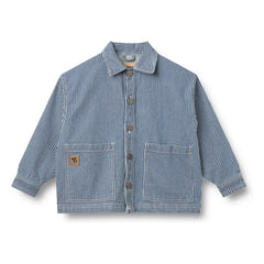 Wheat - Cole Denim Gestreifte Bio-Baumwolljacke | Blau