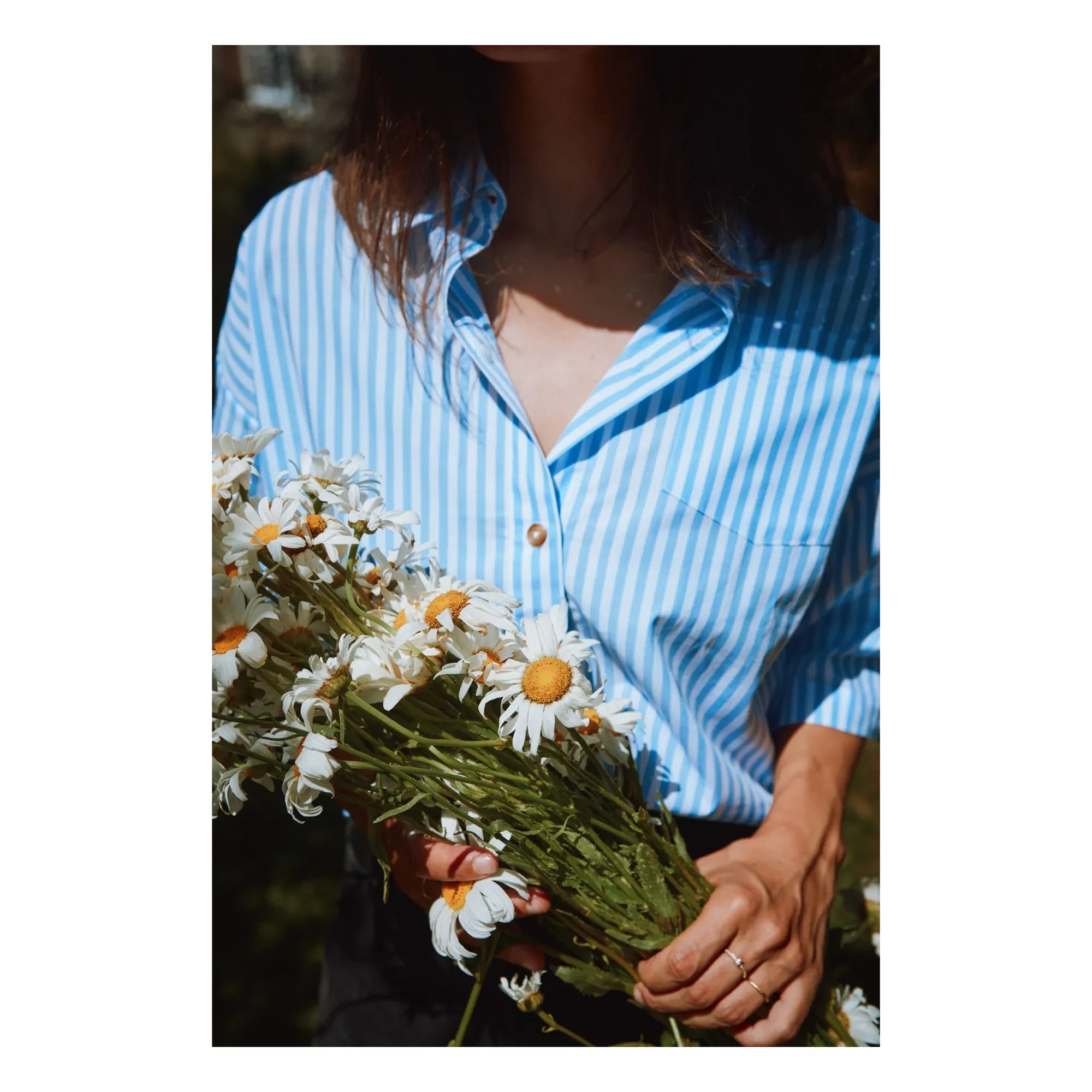 Poudre Organic - Caraway Striped Cotton Poplin Shirt | Blue