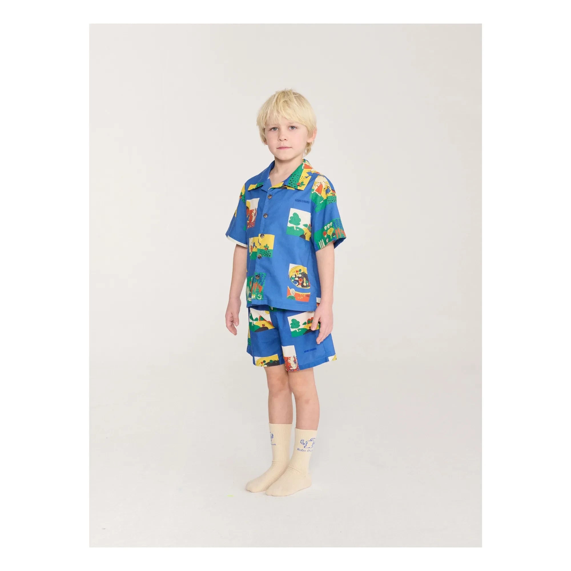 Bobo Choses - Pickles Bio-Baumwoll-Hemd und Shorts Set | Königsblau