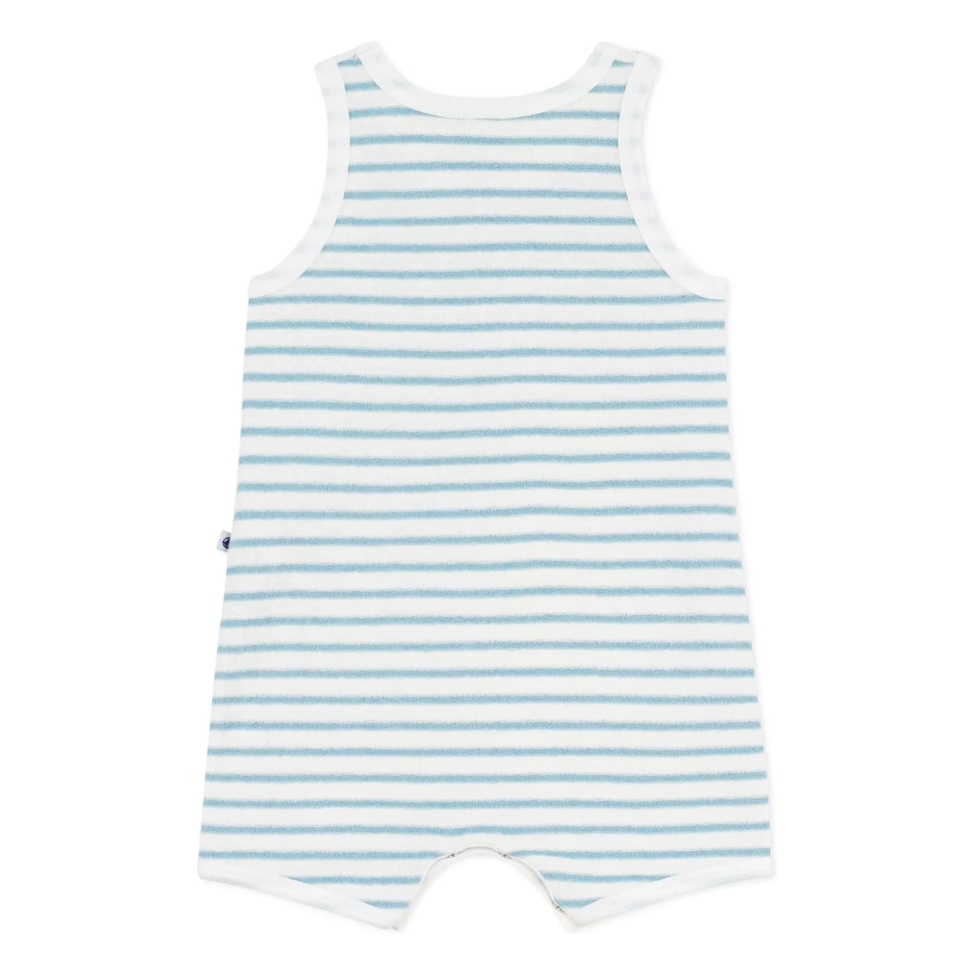 Petit Bateau - Gestreifter Frottier-Strampler | Blau