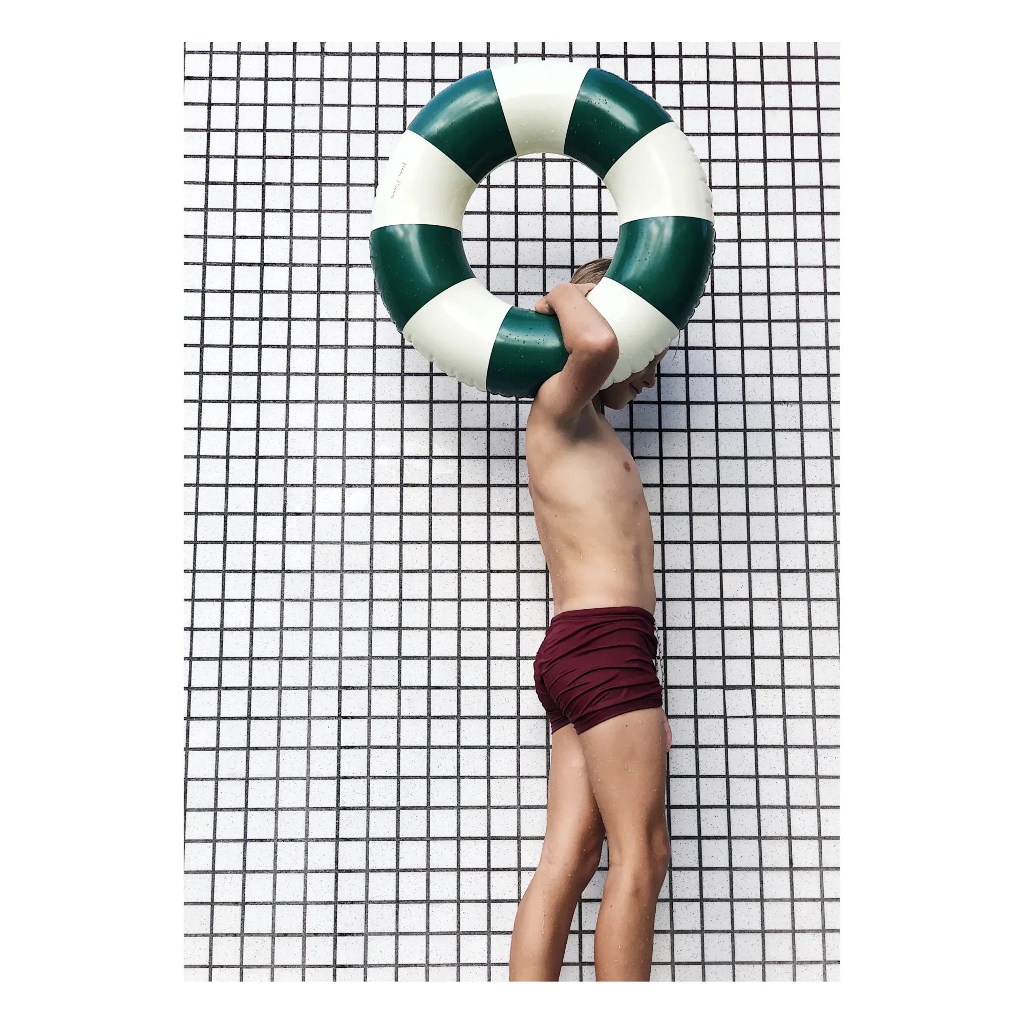 Petites Pommes - Olivia Inflatable Swim Ring | Dark Green