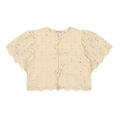 the new society - Broderie Anglaise Creta Bluse | Beige