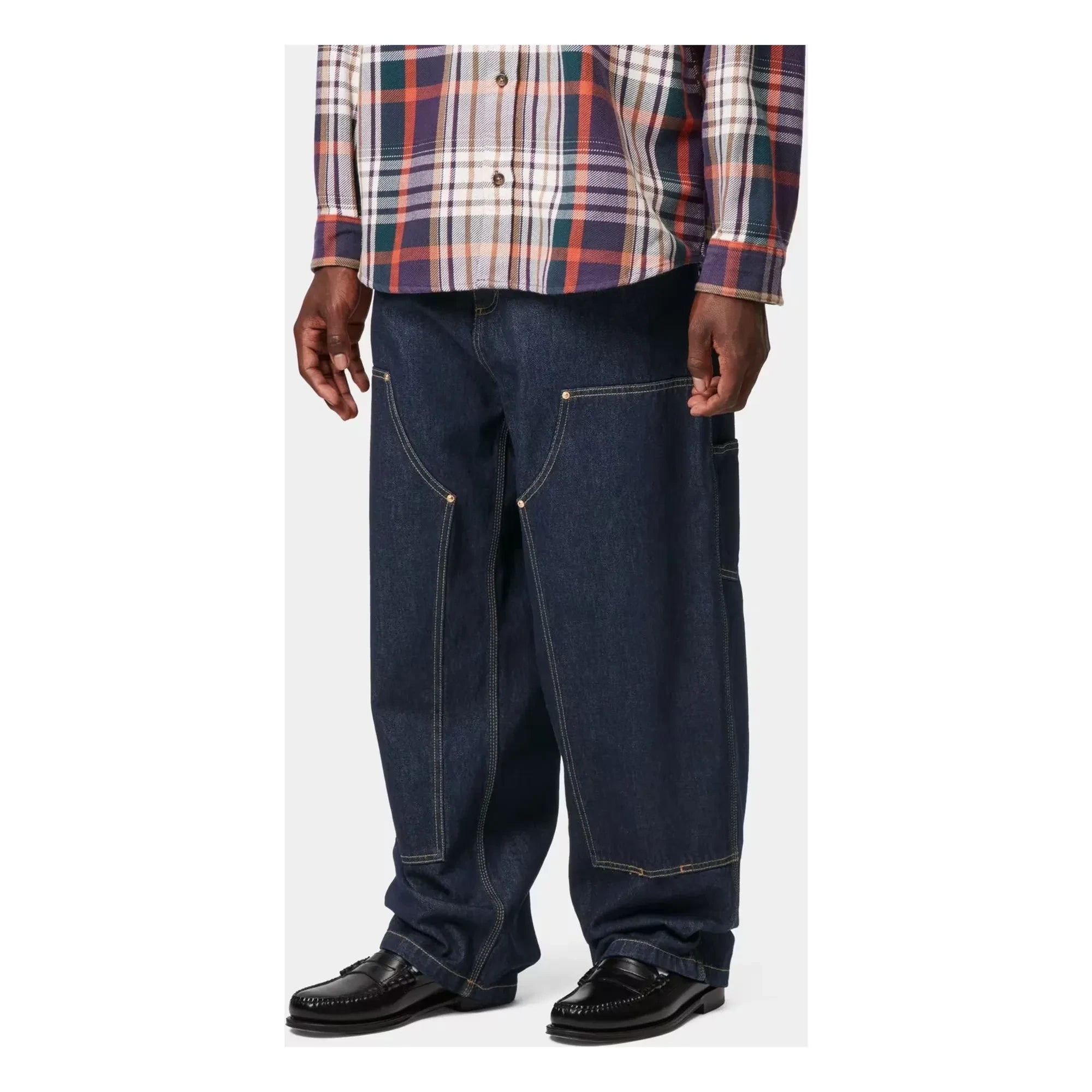 Carhartt WIP - Nash Çift Dizlikli Geniş Jean | Ham Denim