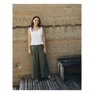 Matona - Leinenhose | Olive