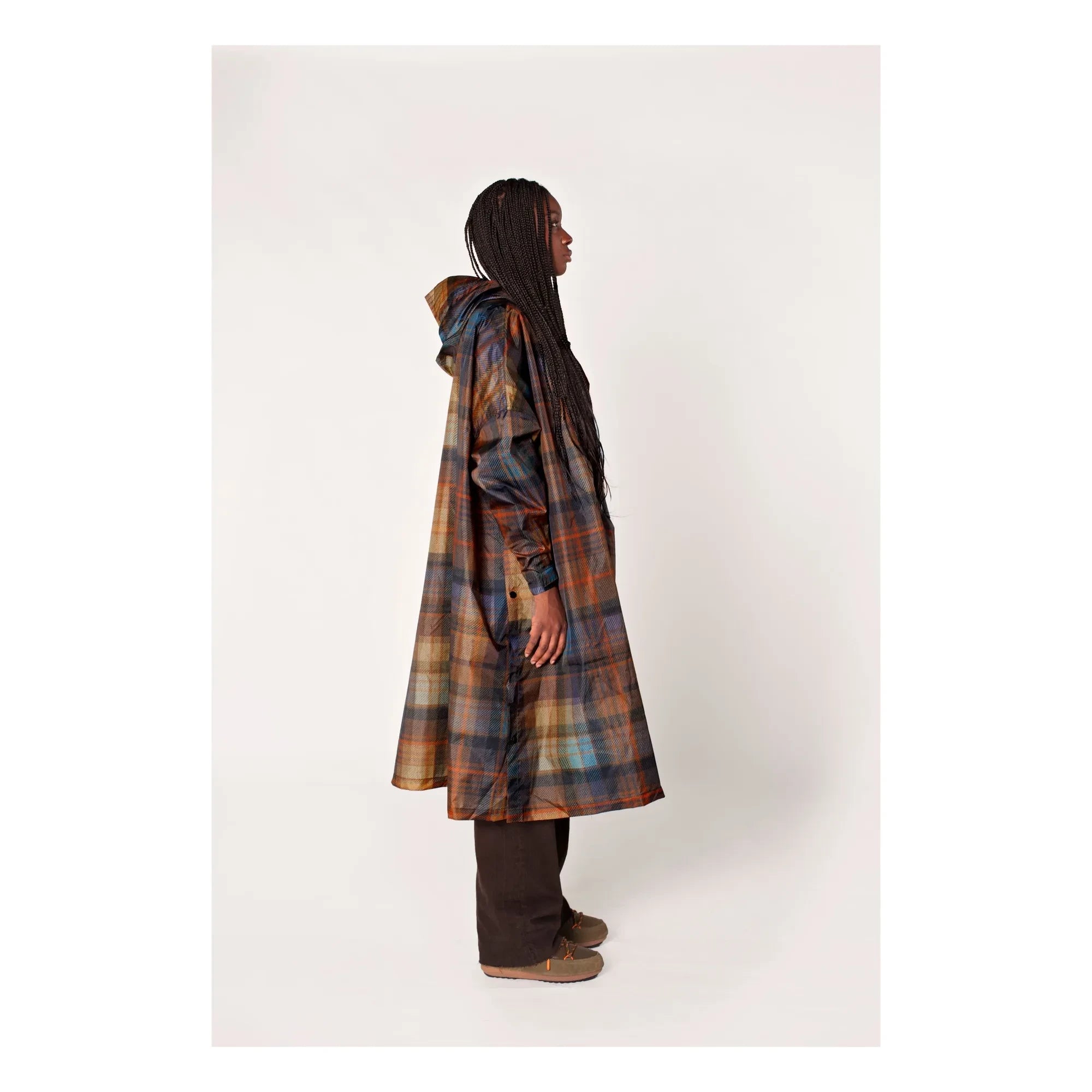 Rainkiss - Tartan yağmurluk pelerin - Kadın koleksiyonu | Turuncu