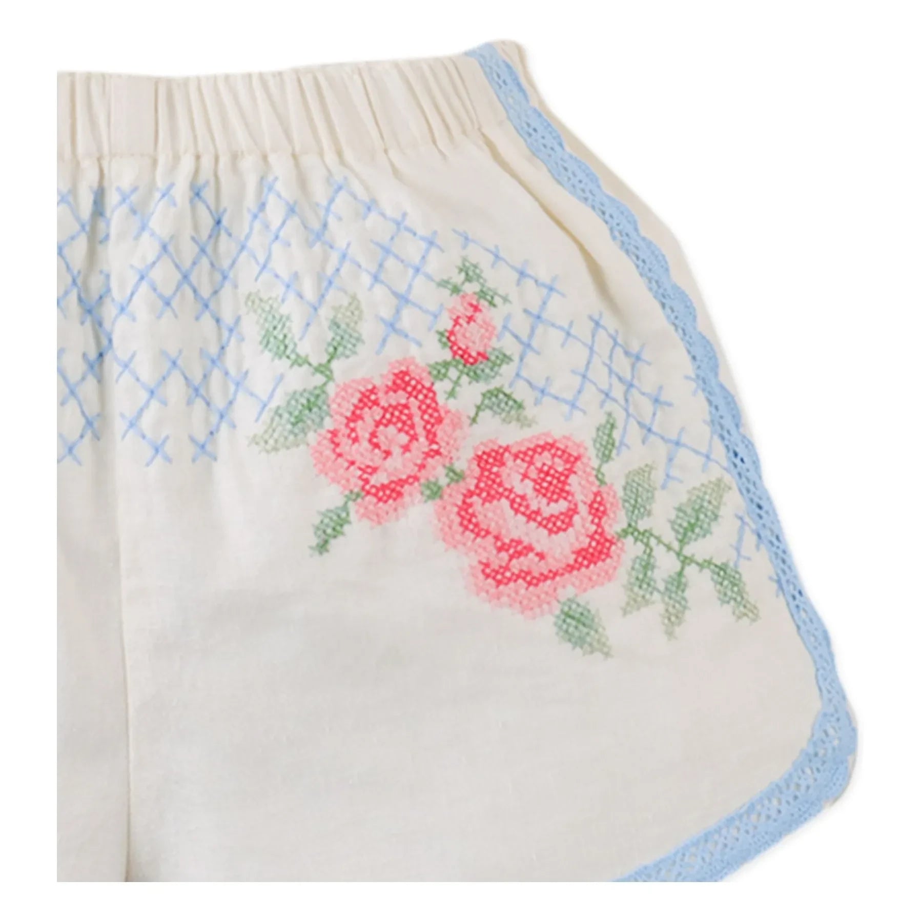 Gingersnaps - Nelly Leinen-Shorts mit Spitzendetail | Cremeweiß