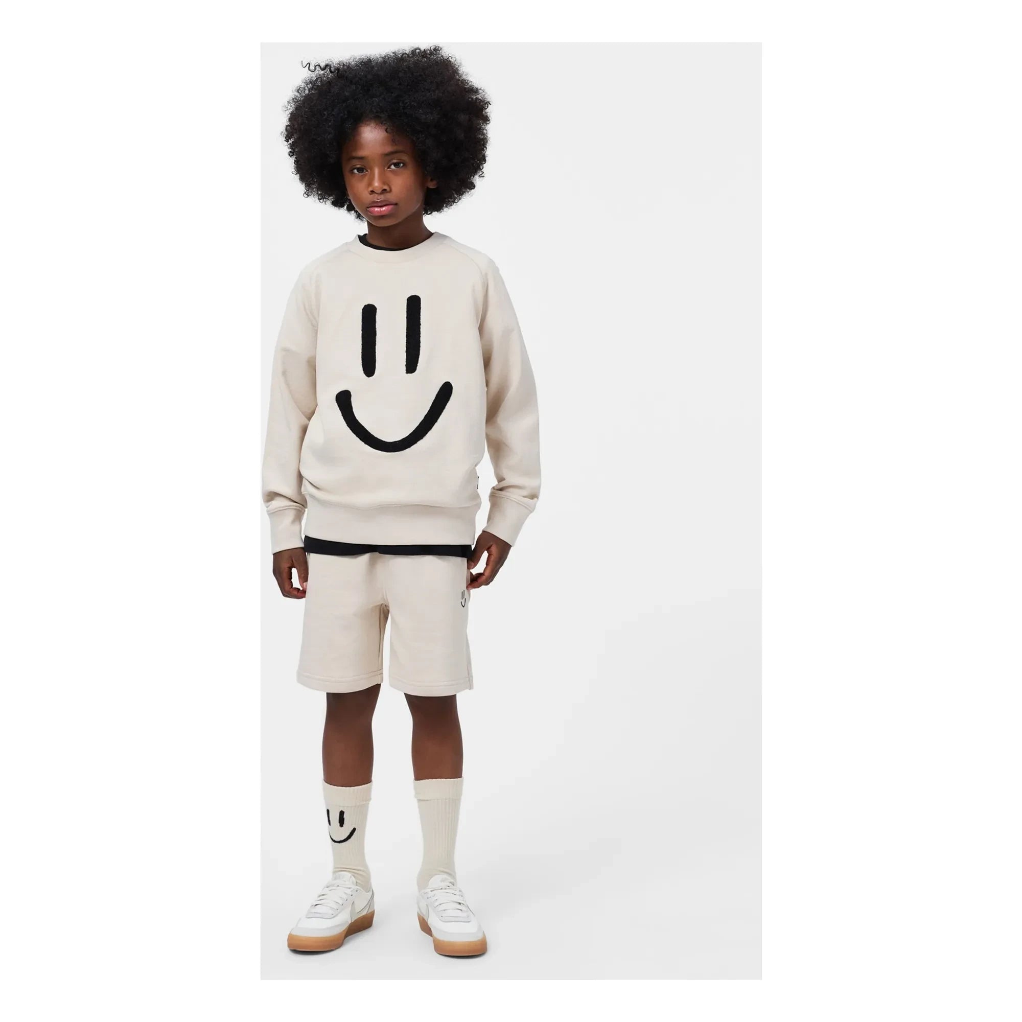Molo - Mike Smile organik pamuk sweatshirt | Ecru