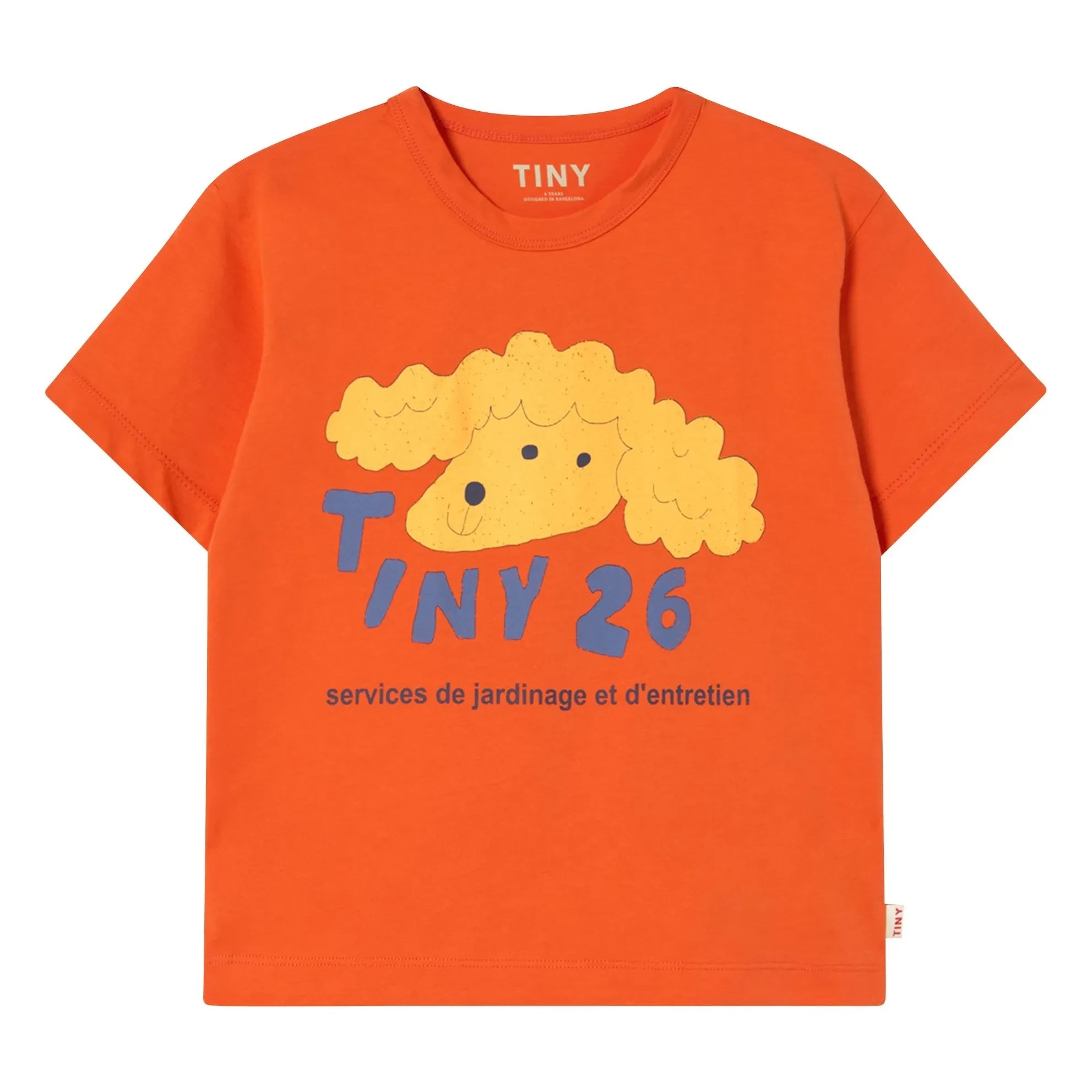 Tinycottons - Tiny 26 T-Shirt aus Bio-Baumwolle mit Hunde-Print | Orange