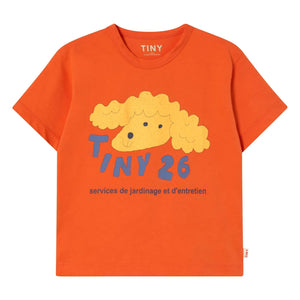 Tinycottons - Tiny 26 T-Shirt aus Bio-Baumwolle mit Hunde-Print | Orange