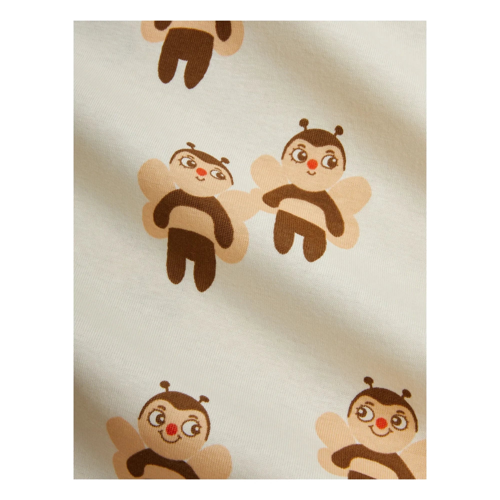 Mini Rodini - Organic Cotton Bee Patterned Bodysuit and Tights Set | Ecru