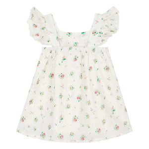 Bonton - Pointelle Nadine Buketler elbise | Beyaz