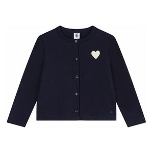 Petit Bateau - Organik Pamuk Kalp Yelek | Lacivert