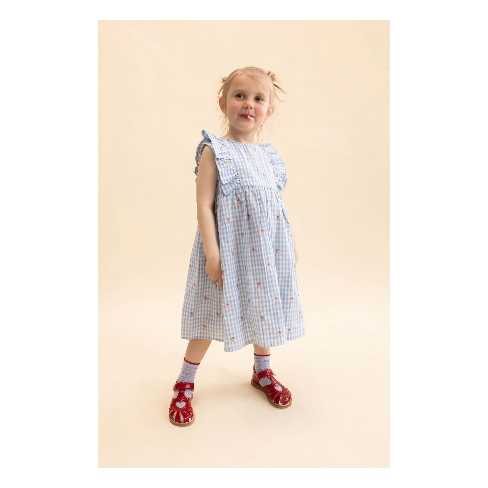 Flöss - Millie Gingham Elbise | Açık Mavi
