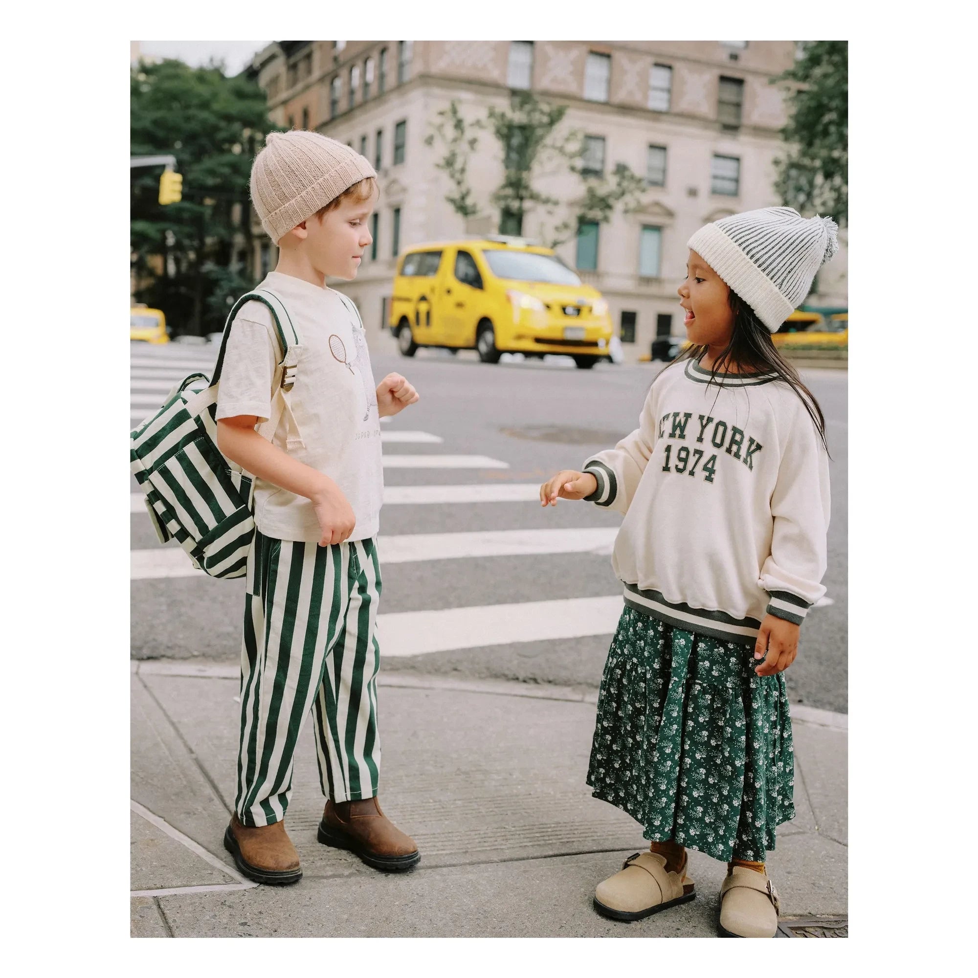 Rylee + Cru - Raglan Sweat New York Mini | Ecru