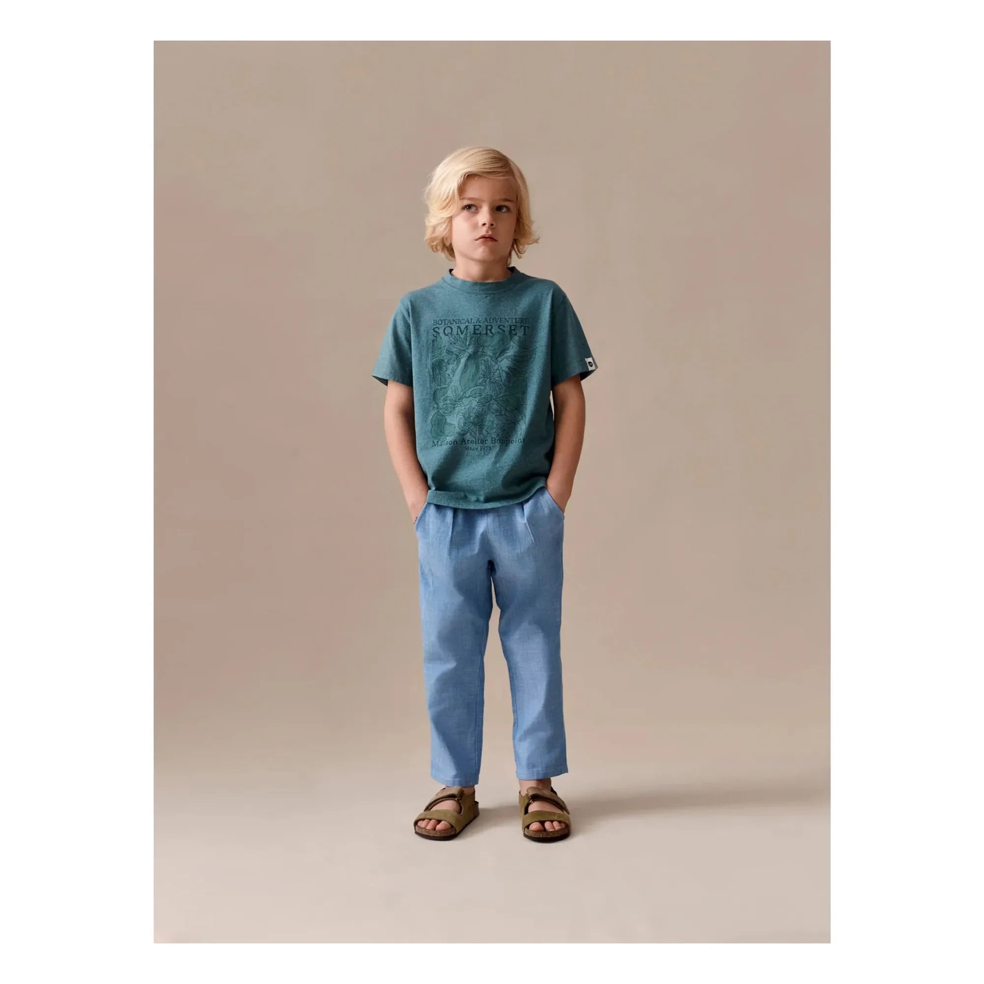 Bonpoint - Thibald organik pamuklu T-shirt | Peacock blue