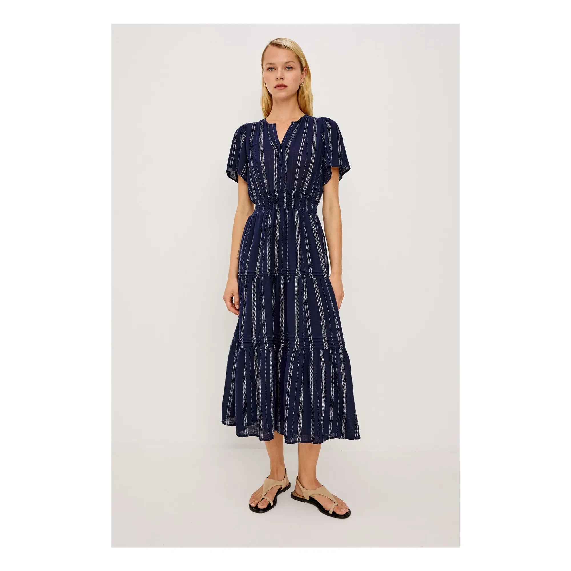 Rails - Cannes Gestreiftes Kleid | Marineblau