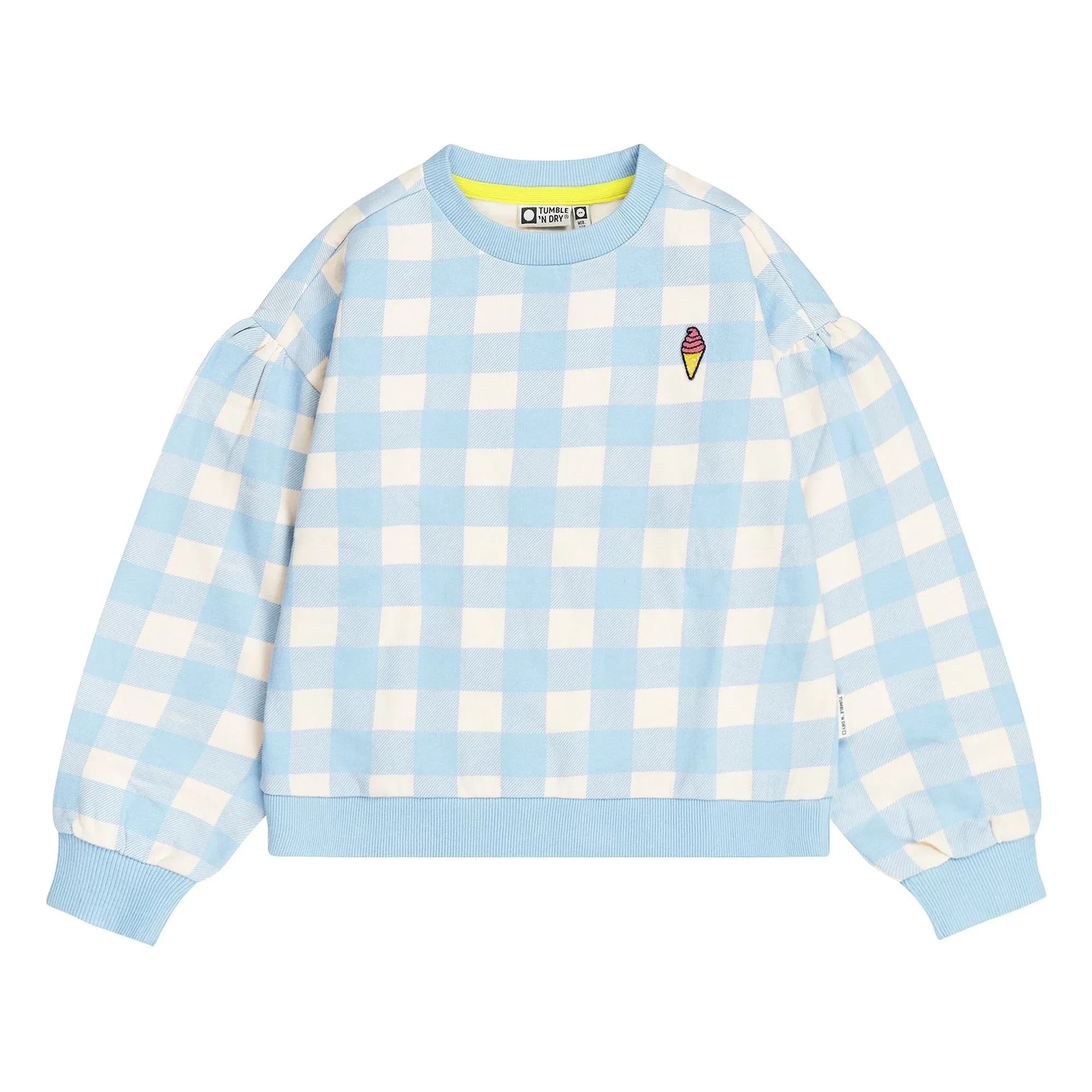 Tumble N'Dry – Oversize Sweatshirt Breese Vichy aus Bio-Baumwolle | Hellblau