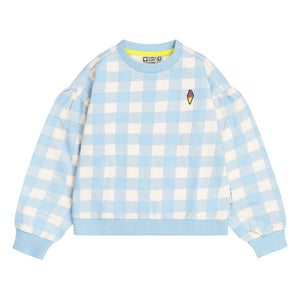Tumble N'Dry – Oversize Sweatshirt Breese Vichy aus Bio-Baumwolle | Hellblau