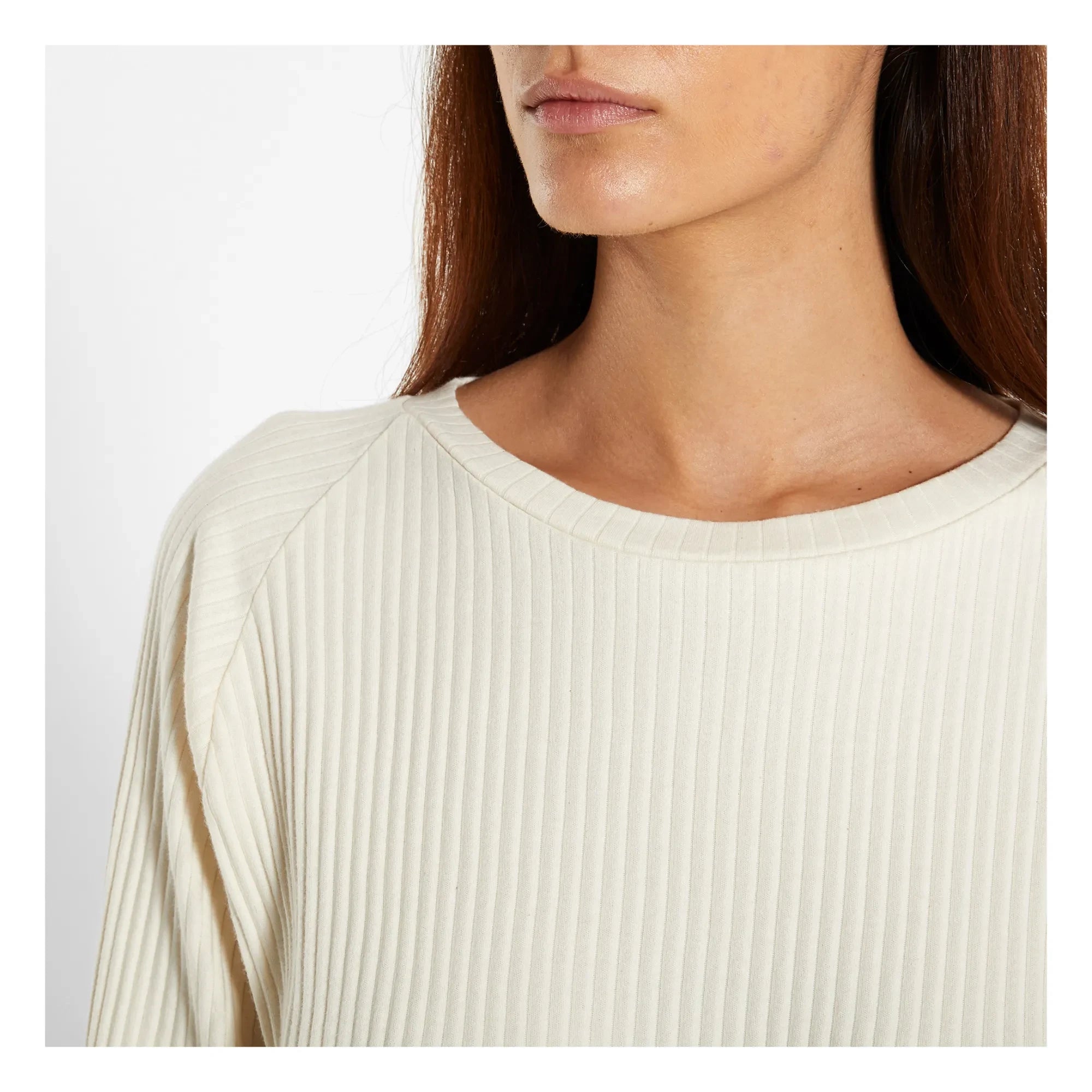 Baserange - Basic Ribbed Sweatshirt | Off White