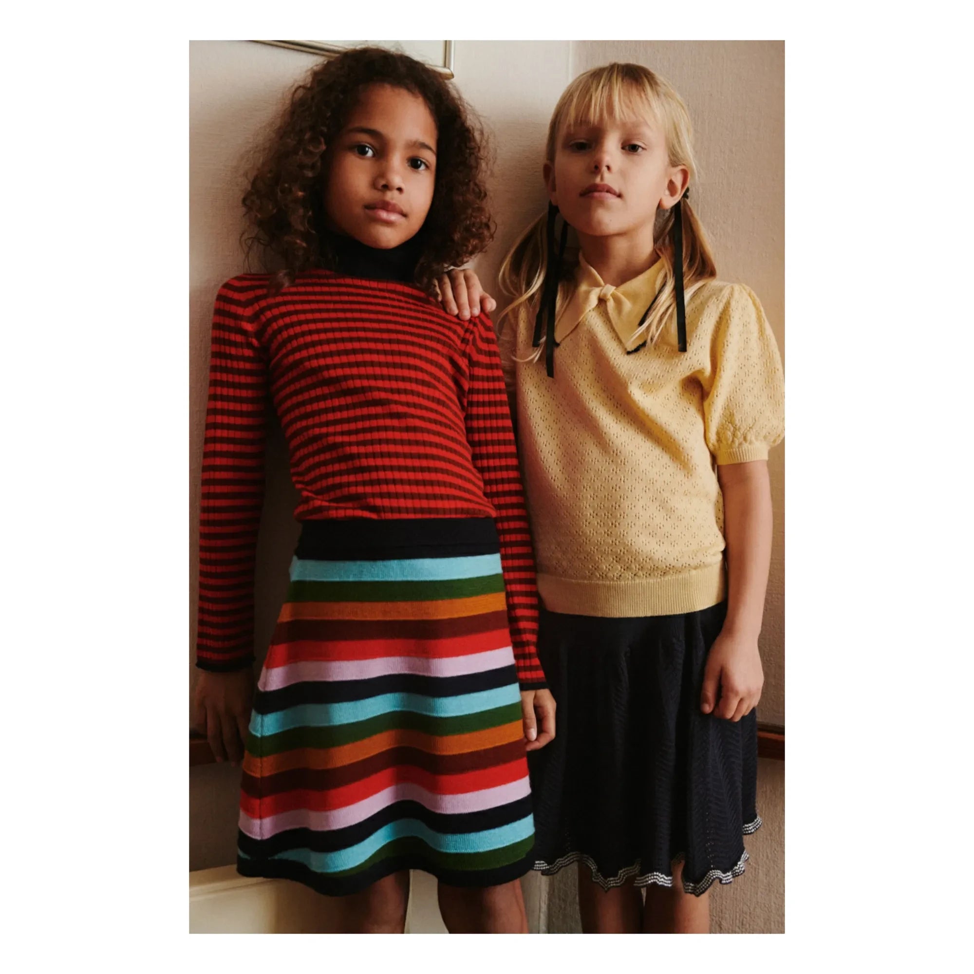 FUB - Pointelle Merino Wolle Polo | Hellgelb