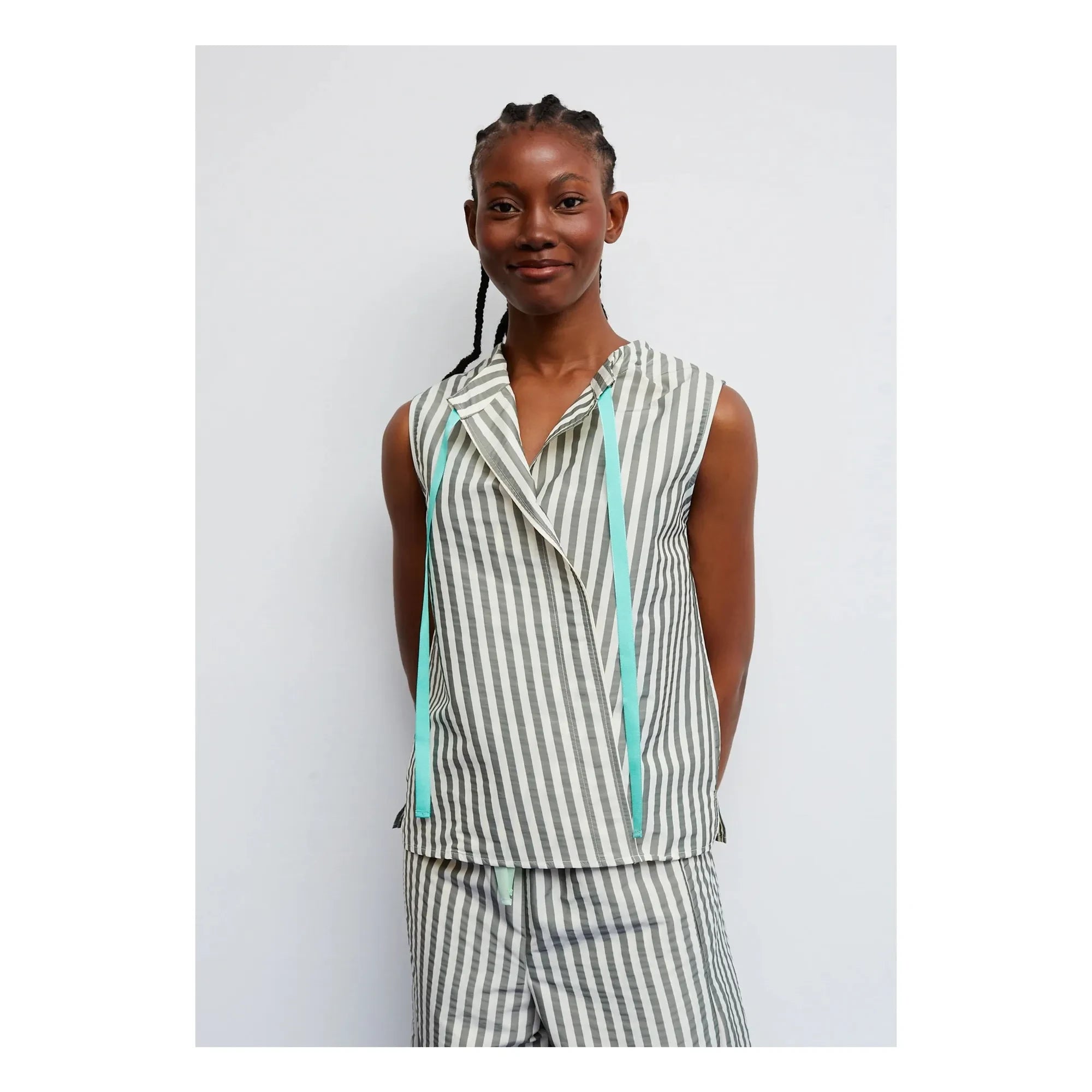 Dr Bloom - Menta Striped Blouse | Khaki