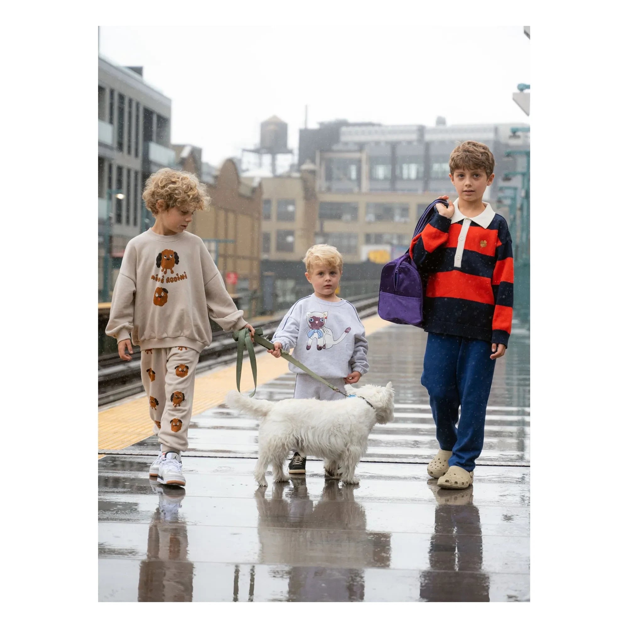 Mini Rodini - Siyamese organik pamuklu sweatshirt | Gri melanj