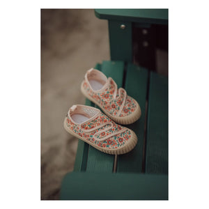 Grech & Co - Flowery Play Scratch Sneakers Recycled fibers | Ecru