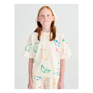 True Artist - T-shirt Birds Organic Cotton | Ecru